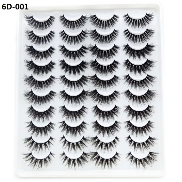 20 Pairs Thick Black Mixed 3D Mink False Eyelashes Natural Long Wispies Bushy Fluffy Lashes Reusable Eye Makeup Beauty Extension