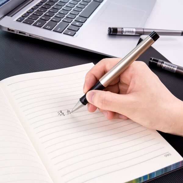 Deli Gel pen Send refill Business Office ABS 0.5 signing pen 0.7 Bold Carbon pen black write 1.0 student Signature pen set