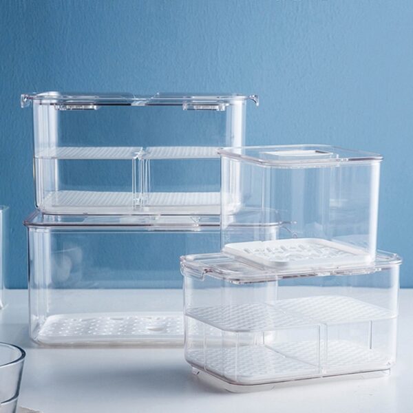 MDZF Refrigerator Food Storage Containers with Lids Kitchen Storage Seal Tank Plastic Separate Vegetable Fruit Fresh Box Big ml