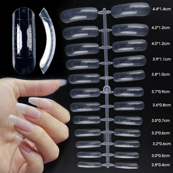 24pcs Dual Forms Nail Extension Tools Full Cover Quick Building Mold Tips Clear Fake Nails Clip DIY Manicure Accessories LA1849