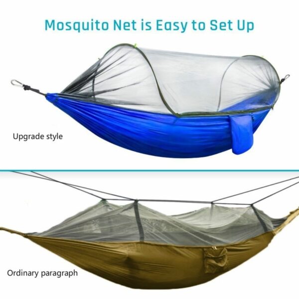 2020 Camping Hammock with Mosquito Net Pop-Up Light Portable Outdoor Parachute Hammocks Swing Sleeping Hammock Camping Stuff