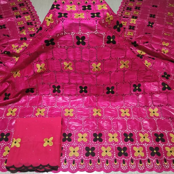 7yards African Bazin Riche Lace Fabric New Design Embroidered High Quality French Lace With Stones Guinea Brocade Fabric