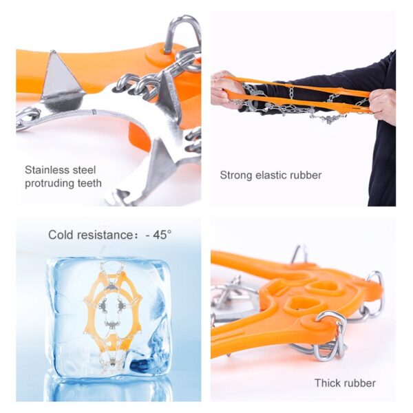 Mosodo 1pair Anti-Skid Snow Ice Gripper Winter Unisex Shoe Cleats Grips Spikes Crampons Fishing Climbing Anti Slip Shoes Cover