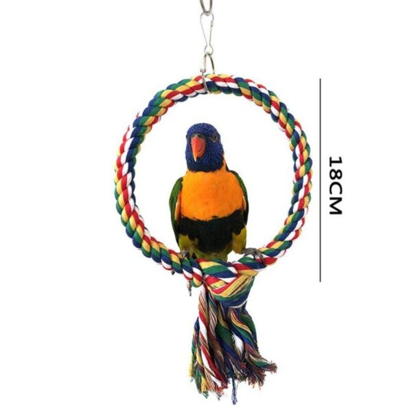 Pet Bird Toys Cotton Rope Round Ring Climbing Ring Cotton Rope Parrots Toys Resistant To Chewing 1