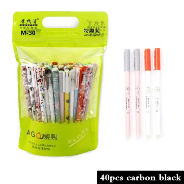20/40/50/100Pcs/Set Cute Animal Erasable Gel Pens 0.5mm Black Blue Ink Gel Pen Set School&Office Writing Stationery supplies