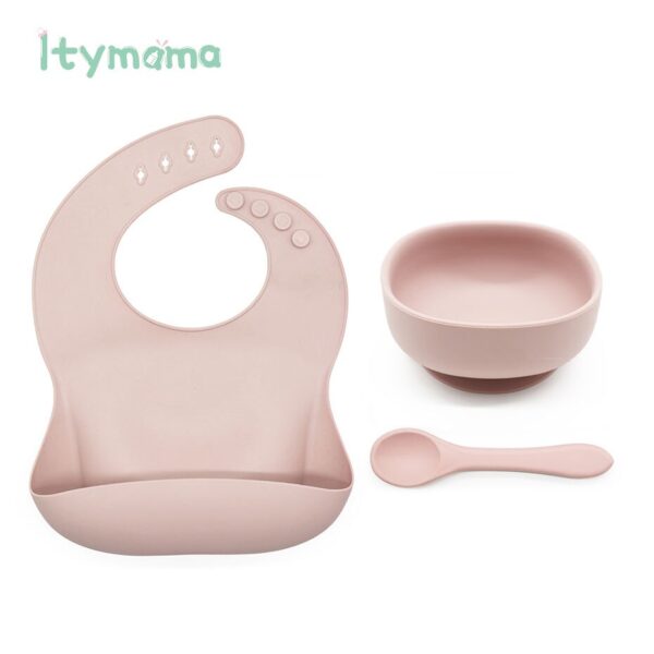 Baby Silicone Feeding Plate Platos Set Baby Bibs Suite Fashionable Children's Dishes Bowl Baby Tableware BPA Free Baby Plate