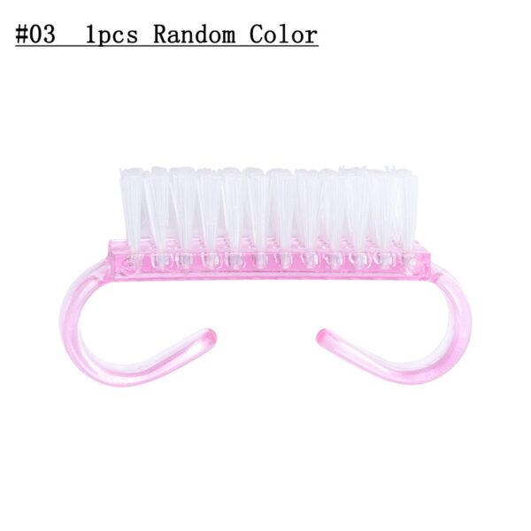 1pcs Cleaning Brush Nail Art Dust Powder Remove Cleaner Soft Plastic Brushes Manicure Makeup Nails Accessory Clear Tools NL095
