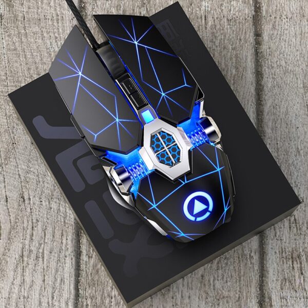 Wired Mechanical Mouse Gaming Mouse Mute Ergonomics with RGB Light for PC Computer Laptop Game Right Hand Dazzle Color E-sports