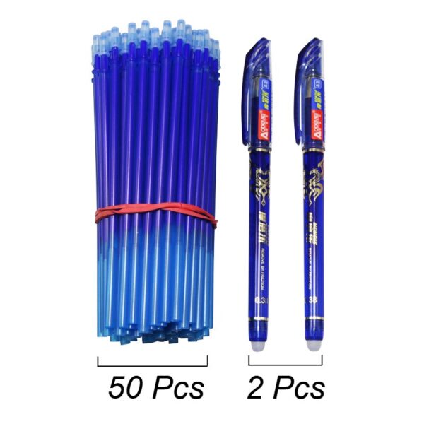 52Pcs/Set 0.38mm Erasable Refill Rod Washable Handle Blue/Black/Red Ink Gel Pen School Office Writing Supplies Kawaii Stationery