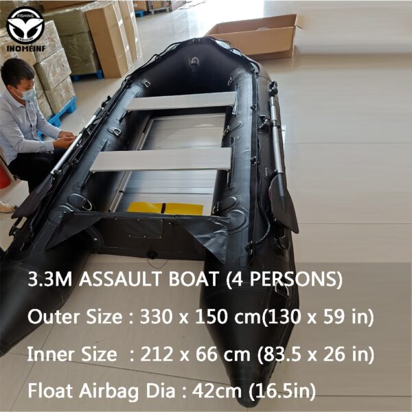 1.2 Mm Pvc Boat Inflatable Fishing Boats With Aluminum Floor Speed Boat Anti-Collision Rubber Boat Drifting Water Sports Boats