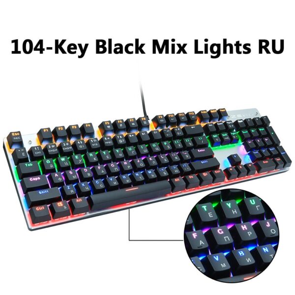 METOO zero Wired Gaming Mechanical Keyboard Game 87/104 Anti-ghosting Russian/US Blue Black Red switch Backlit For pro gamer Lap