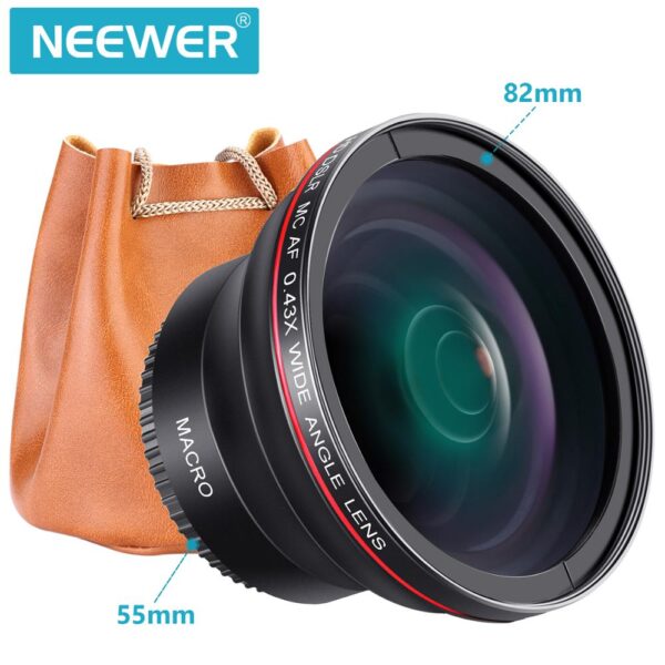 Neewer 55MM 0.43x Professional HD Wide Angle Lens (Macro Portion) for Nikon D3400, D5600 and Sony Alpha Cameras