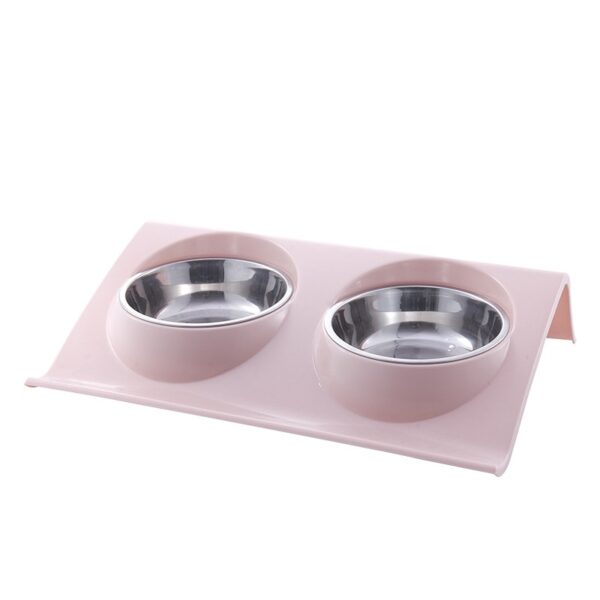 Pet Double Bowls Food Water Feeder Stainless Steel Cat Food Bowl for Dog Puppy Cats Pets Supplies Feeding Dishes S/M