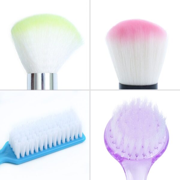 1pcs Cleaning Brush Nail Art Dust Powder Remove Cleaner Soft Plastic Brushes Manicure Makeup Nails Accessory Clear Tools NL095