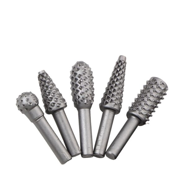 5pcs High Quality Shank Rotary Craft Files 1/4" Steel Rotary Rasp File Rasp Burrs Wood Bits Grinding Power Woodworking Hand Tool