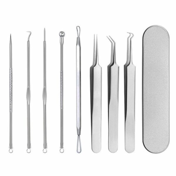 Stainless Steel Facial Acne Blackhead Remover Needles Extractor Pimple Blemish Comedone Removal Kit Double Head Face Care Tool