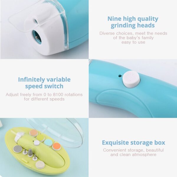 Electric Baby Nail Trimmer USB Charging Kids Infant Baby Cutter Nail Care Baby Trimmer Manicure Clipper Scissors