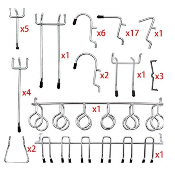 81 Pegboard Hooks Assortment Heavy Duty Peg Hook Organization Wall Storage Lot for shops schools tool sheds factories