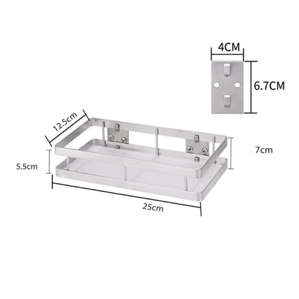 Kitchen Wall Shelf Storage Organizer Shelf Spice Rack Punch Free Stainless Steel Storage Shelves Rack for Kitchen Bathroom