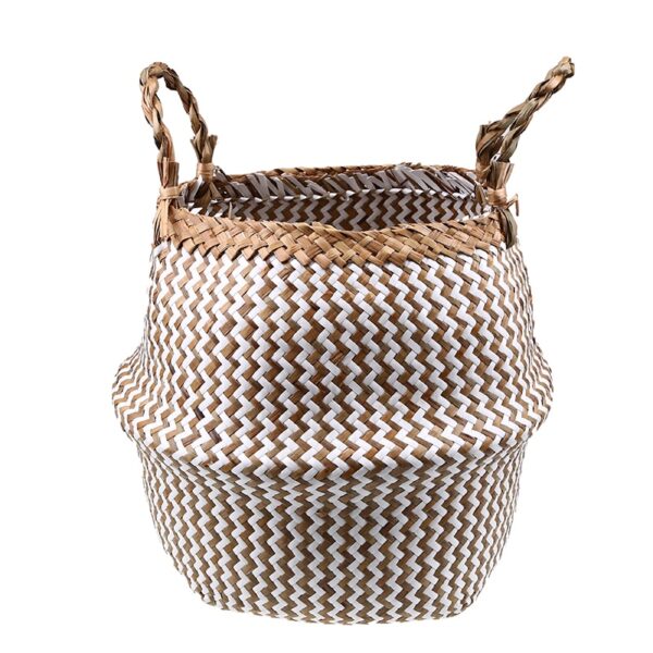 22/32/38cm Handmade Bohemia Storage Baskets Seagrass Wicker Basket Large Garden Flower Pot Laundry Storage Container Toy Holder