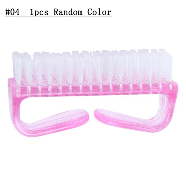 1pcs Cleaning Brush Nail Art Dust Powder Remove Cleaner Soft Plastic Brushes Manicure Makeup Nails Accessory Clear Tools NL095