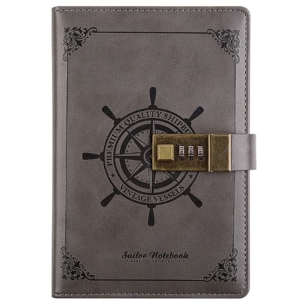 B6 Vintage Notepad Notebook Diary Daily Memos Planner Agenda Notebook Pu Leather Sketchbook with Lock Office Student Password