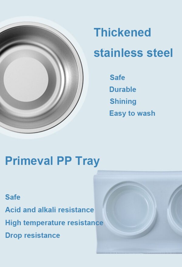 Pet Double Bowls Food Water Feeder Stainless Steel Cat Food Bowl for Dog Puppy Cats Pets Supplies Feeding Dishes S/M