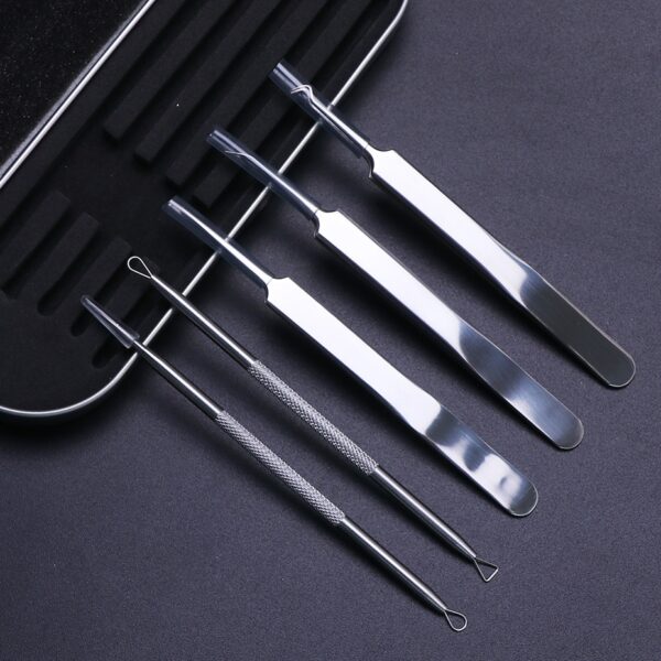 Acne Remover Toolkit Blackhead Pimple Cleaning Needles Comedones Squeezing Tweezers Facial Kit Beauty Care Makeup Tools BEMP01-1