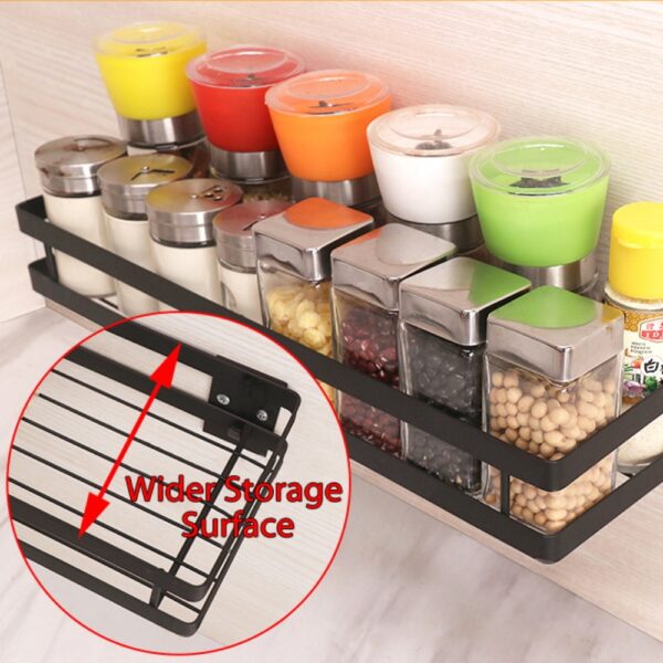 Kitchen Wall Shelf Storage Organizer Shelf Spice Rack Punch Free Stainless Steel Storage Shelves Rack for Kitchen Bathroom