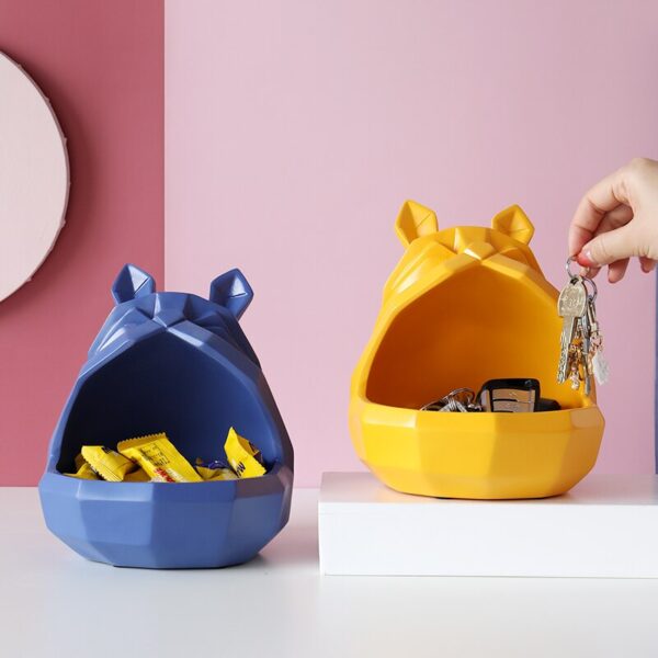 Home Office Storage Box Resin Cute Dog Cat Figurine For Table Ornaments Basket Home Organization And Storage Home Decor