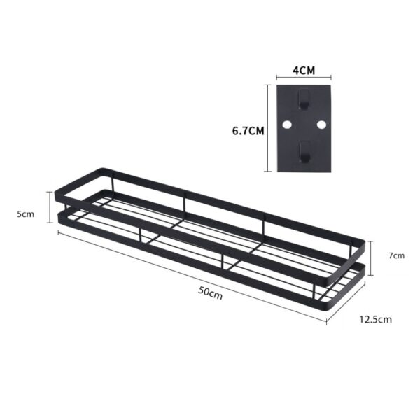 Kitchen Wall Shelf Storage Organizer Shelf Spice Rack Punch Free Stainless Steel Storage Shelves Rack for Kitchen Bathroom