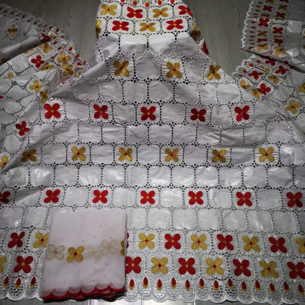 7yards African Bazin Riche Lace Fabric New Design Embroidered High Quality French Lace With Stones Guinea Brocade Fabric