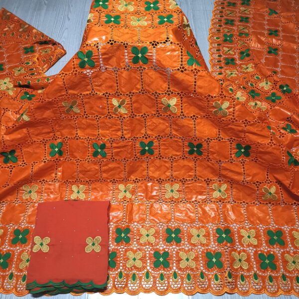 7yards African Bazin Riche Lace Fabric New Design Embroidered High Quality French Lace With Stones Guinea Brocade Fabric