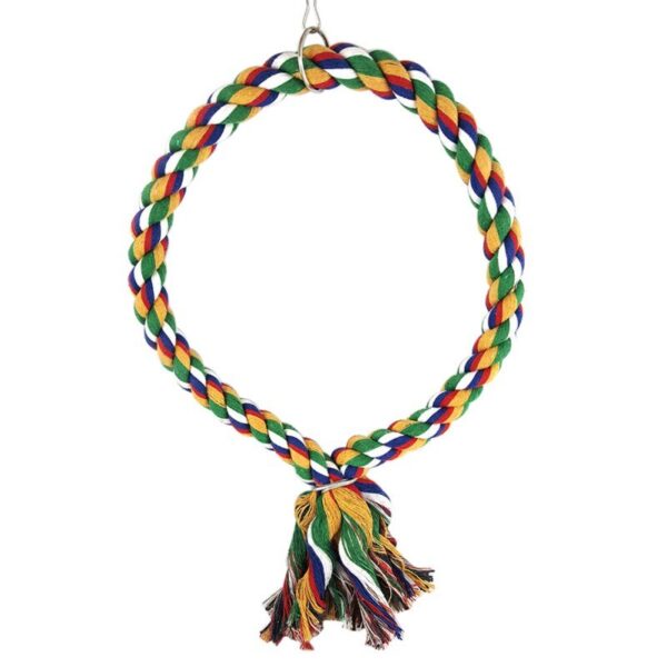 Pet Bird Toys Cotton Rope Round Ring Climbing Ring Cotton Rope Parrots Toys Resistant To Chewing 1
