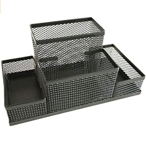 Metal Pen Holder Creative Stationery Desktop Multifunction Desk Organizer Storage Box Pen Container Home Office Supplies