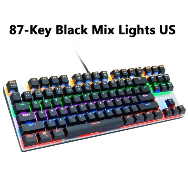 METOO zero Wired Gaming Mechanical Keyboard Game 87/104 Anti-ghosting Russian/US Blue Black Red switch Backlit For pro gamer Lap