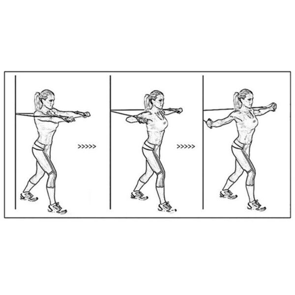 2 Pieces Resistance Band Exercise Cord Muscle Chest Expander Fitness Band with Handle for Exercise Yoga Workout