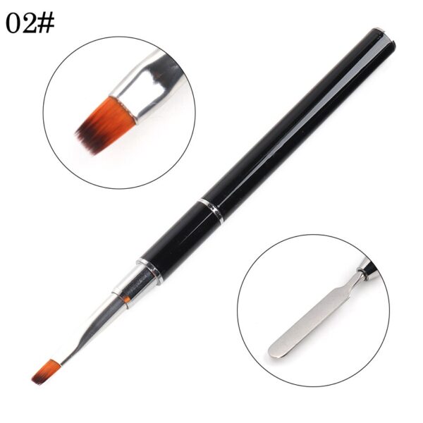 1pcs Nail Art Brushes For Manicure Double Sided Paint Acrylic Brush Pen UV Gel Polish Acryl Nail Design Accessory Tools JI1841