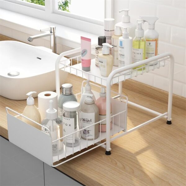 Drawer Organizer Cabinet Basket Pull Out Under The Sink Desktop Kitchen Bathroom Storage