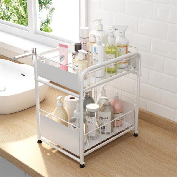 Drawer Organizer Cabinet Basket Pull Out Under The Sink Desktop Kitchen Bathroom Storage