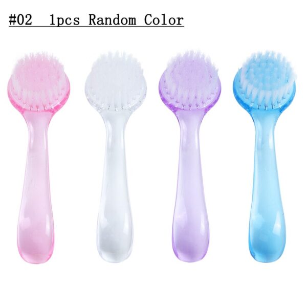 1pcs Cleaning Brush Nail Art Dust Powder Remove Cleaner Soft Plastic Brushes Manicure Makeup Nails Accessory Clear Tools NL095
