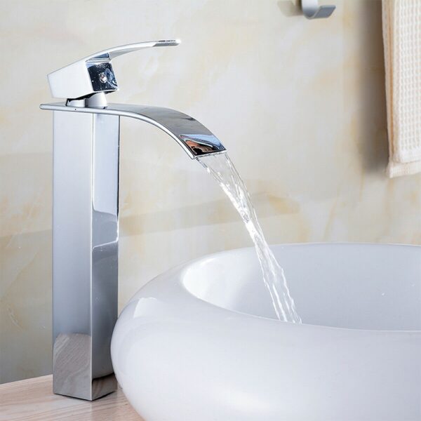 31cm Bathroom Basin Faucet Brass Chrome Faucet Hot&Cold Water Single Holder Sink Mixer Taps Home Improvement Kitchen Accessories (with 2 hoses China)