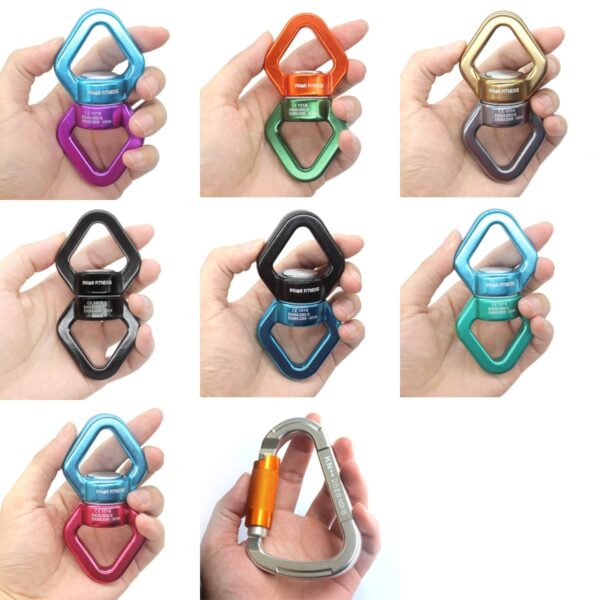 Fitness CLIMB 30KN CARABIN Universal Ring Gimbal Ring Rotary Connector Rotational Hammock Swing Spinner Rope Swivel Connector
