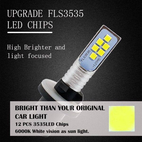 2PCS H27 Led 880 881 Led Bulb H27W H27W/1 H27W/2 1400LM 6000K White Car Fog Light Driving Day Running Lamp Auto 12V
