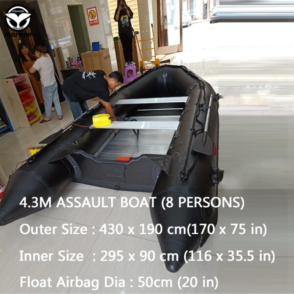 1.2 Mm Pvc Boat Inflatable Fishing Boats With Aluminum Floor Speed Boat Anti-Collision Rubber Boat Drifting Water Sports Boats
