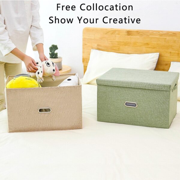 Multiple Models/Brand New/ Large Capacity Cotton Linen Folding Storage Box With Lid Clothing/Toy Storage Household Organization