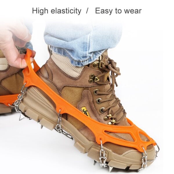 Mosodo 1pair Anti-Skid Snow Ice Gripper Winter Unisex Shoe Cleats Grips Spikes Crampons Fishing Climbing Anti Slip Shoes Cover