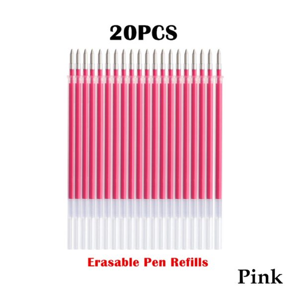 20Pcs Erasable Gel Pen Refill Rod 0.5mm Washable Handle Magic Erasable Pen Refills For School Writing Tools Kawaii Stationery