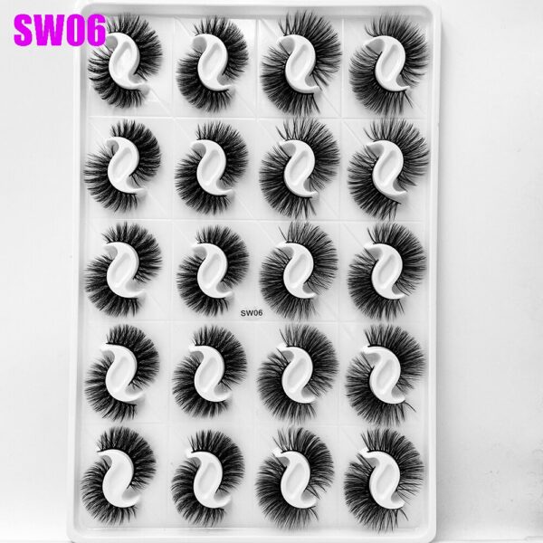 20 Pairs Thick Black Mixed 3D Mink False Eyelashes Natural Long Wispies Bushy Fluffy Lashes Reusable Eye Makeup Beauty Extension