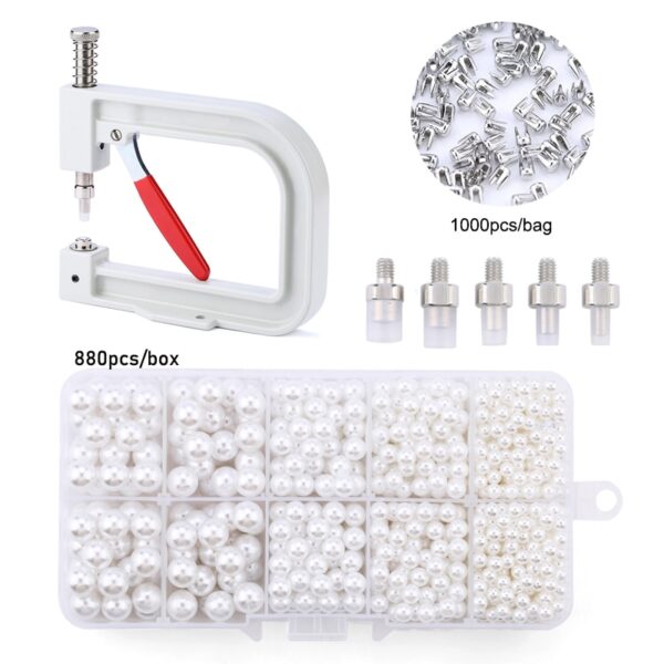 Manual Fixing Pearl Setting Machine Pearl Bead Rivet Setter Tool ABS Round Imitation Pearl Beads 4mm-8mm for Clothes,Crafts